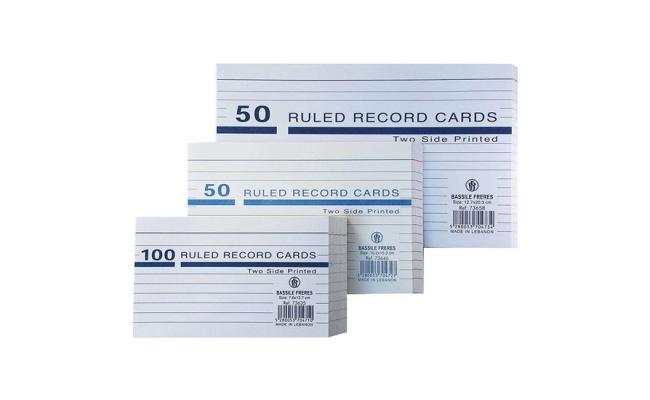 Record Cards Lines 165g/ Small- White